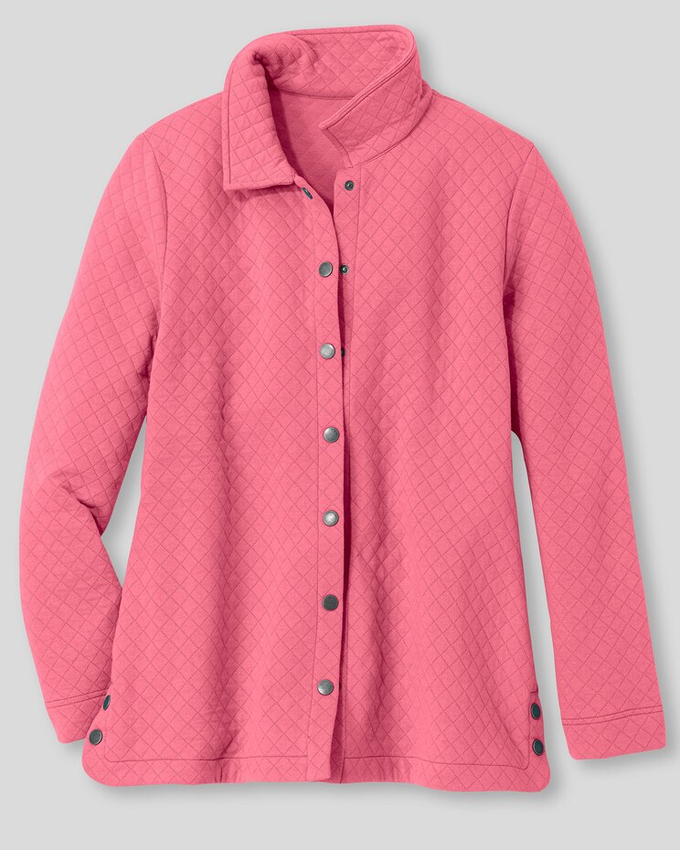 Quilted Knit Snap-Front Jacket image number 1
