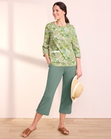 Essential Cotton Sedona Batik-Print Roll-Sleeve Tee  thumbnail number 2