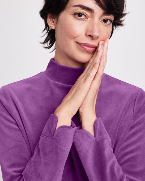 Velour Mockneck Top
