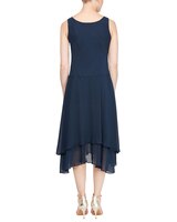 S.L. Fashions Tea Length Embroidered A-Line Dress with Illusion Neckline thumbnail number 4