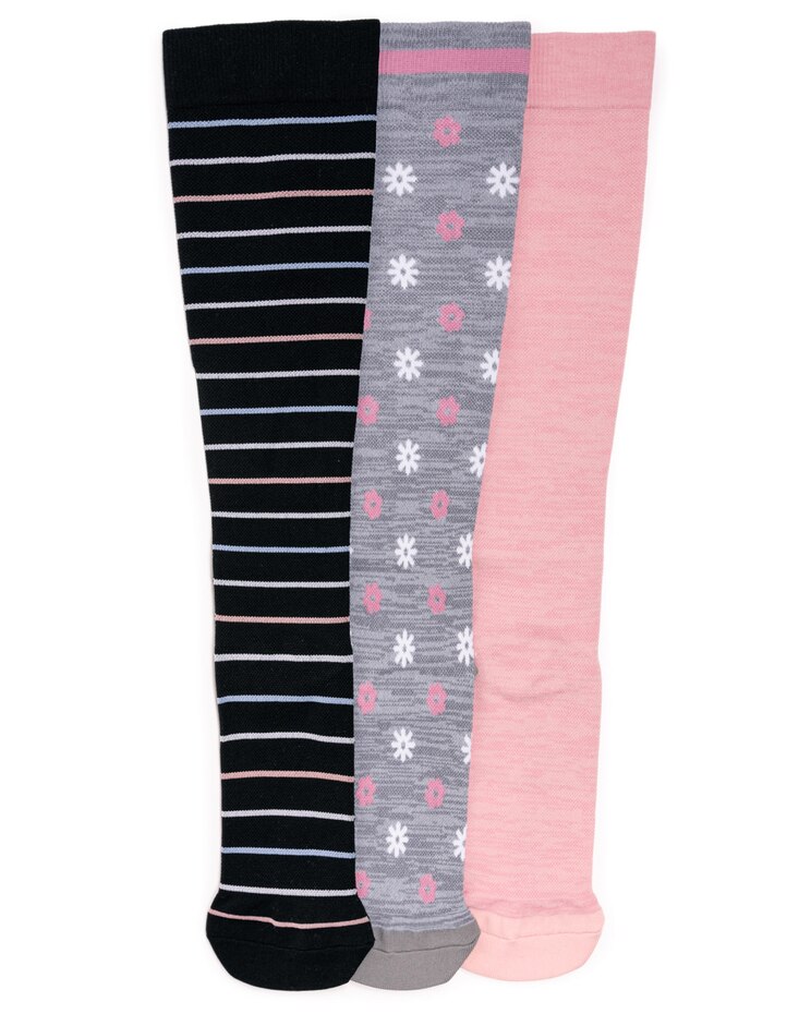 MUK LUKS® Womens 3Pk Nylon Compression 13" Sock image number 1