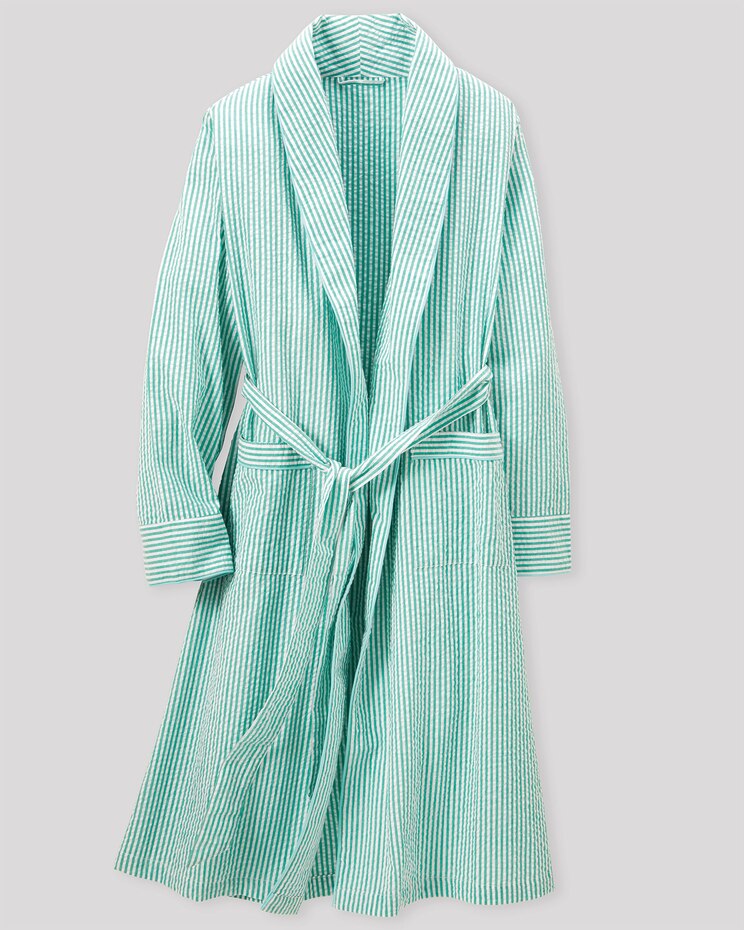Cotton Seersucker Wrap Robe image number 1