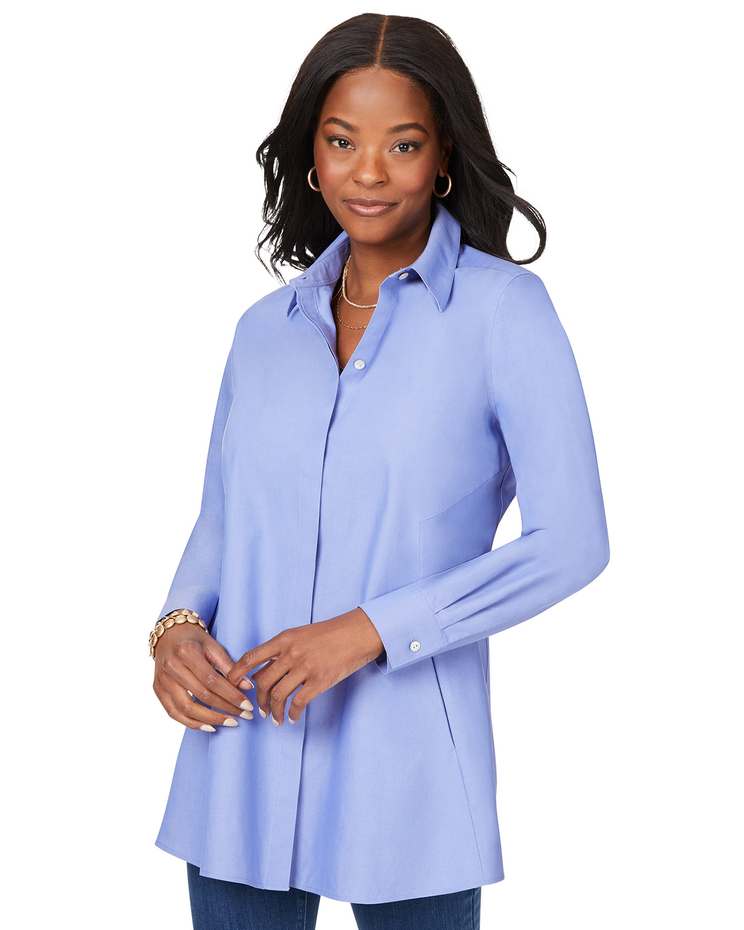 Foxcroft Cici Essential Pinpoint Non-Iron Tunic image number 1
