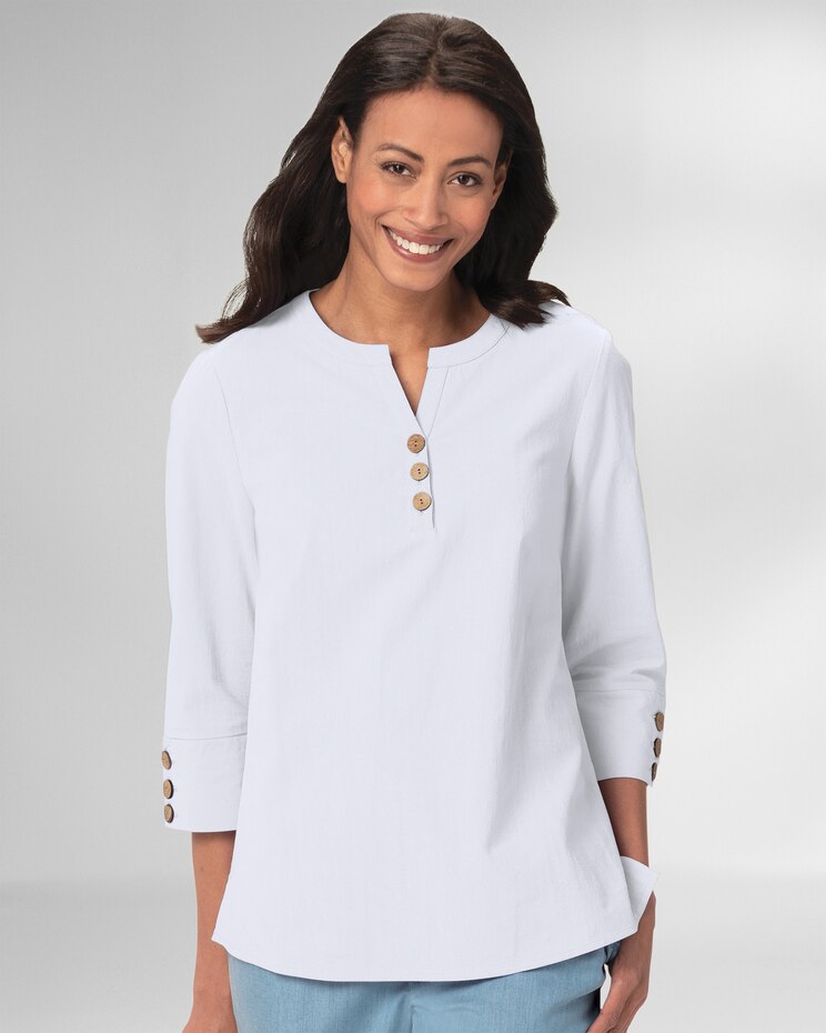 Solid Captiva Y-Neck Popover image number 1