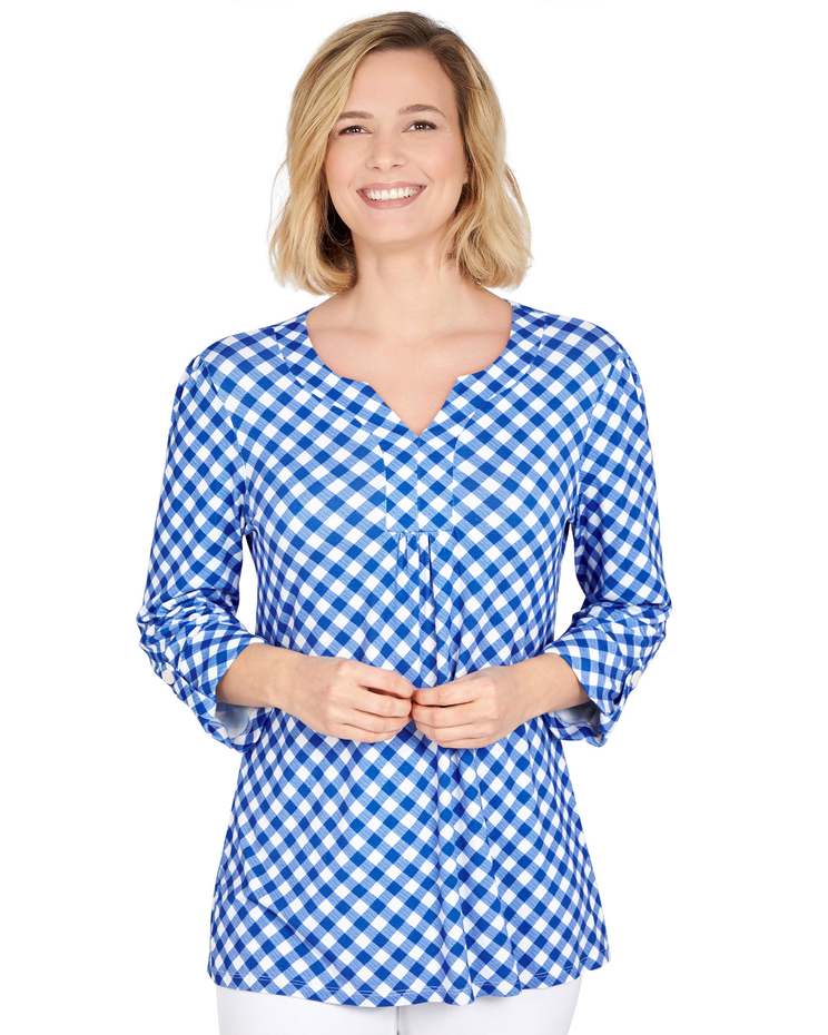 Ruby Rd® Gingham Print Top image number 1