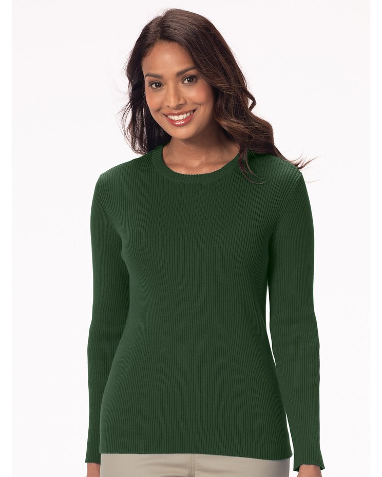 Ribbed Cotton Crewneck Sweater image number 1