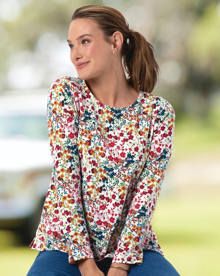 Prima™ Cotton Meadow Floral Tee image number 2