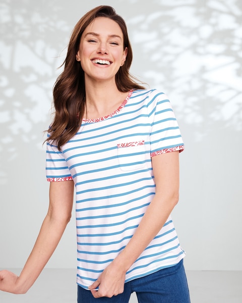 Essential Cotton Striped Pocket Tee