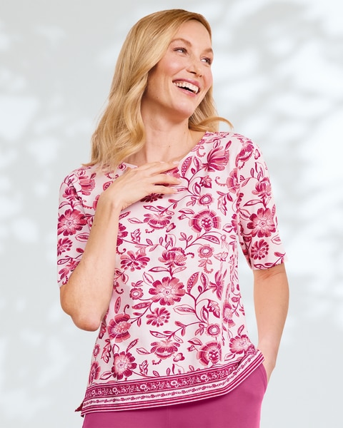 Prima™ Cotton Border-Print Tee 
