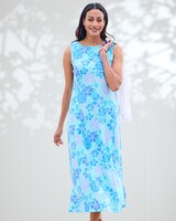 Boardwalk Knit Floral Print Sleeveless Dress  thumbnail number 1