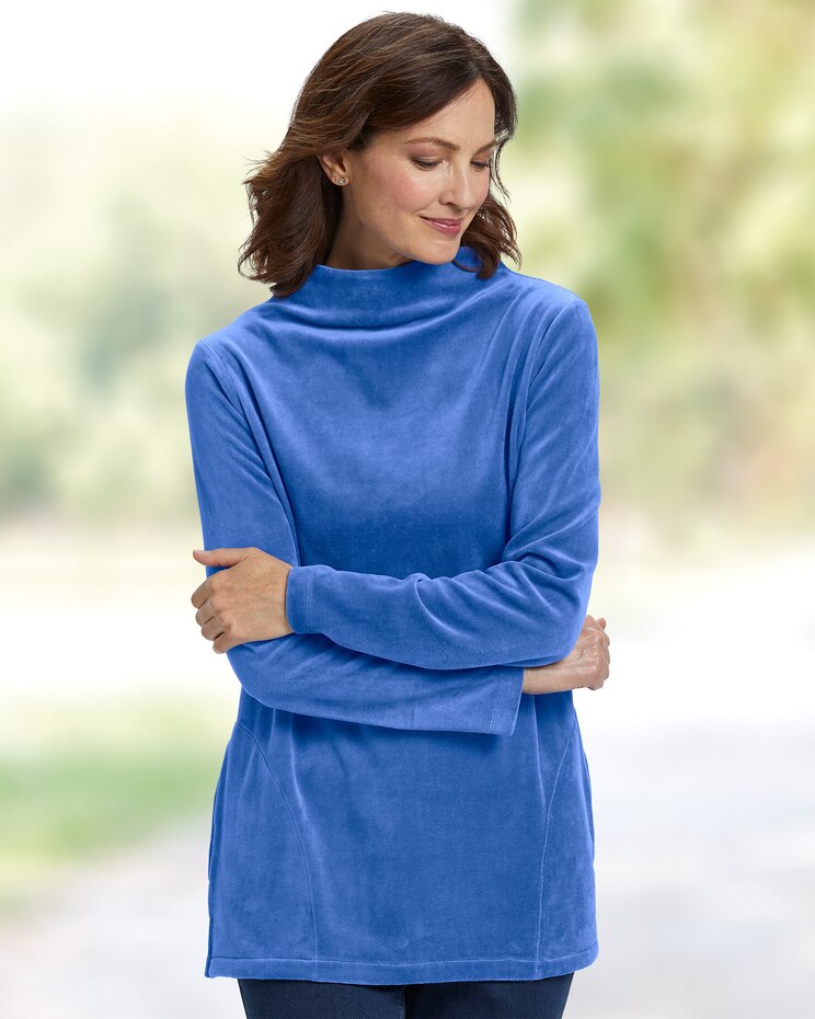 Velour Funnelneck Tunic image number 1