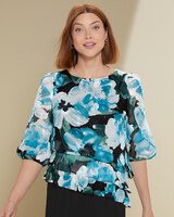 Alex Evenings Tiered Floral Top thumbnail number 1