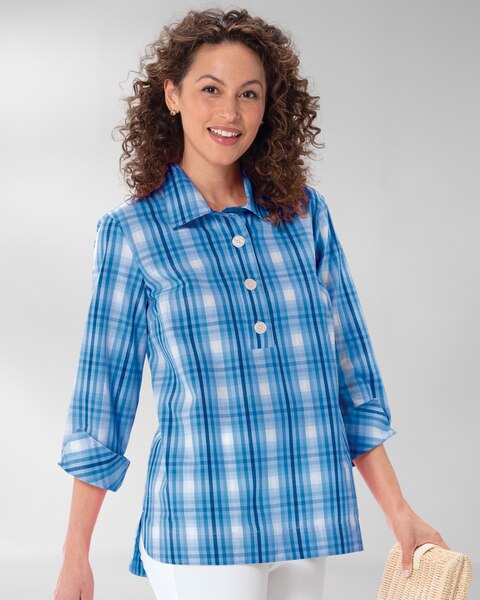 Plaid Popover Tunic