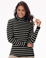 Striped Ribbed Cotton Turtleneck Sweater thumbnail number 1
