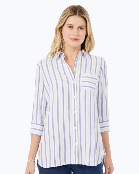 Germaine 3/4 Sleeve Soft Stripe Shirt