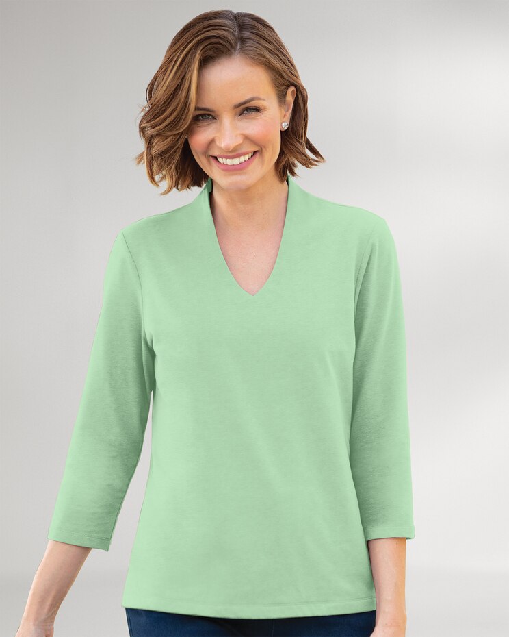 Prima™ Cotton Solid Narrow-V Tee image number 1