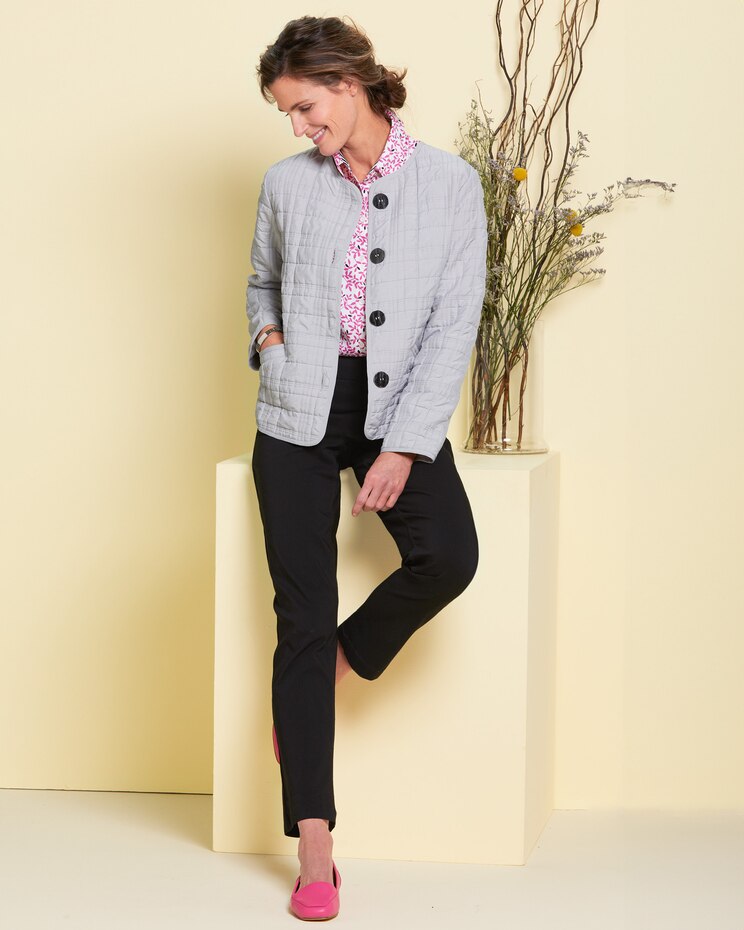 Box-Quilted Button Jacket image number 2