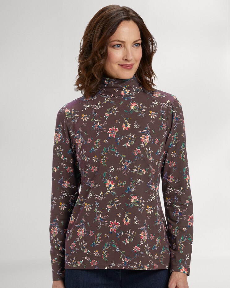 Prima™ Cotton Autumn Florals Turtleneck image number 1