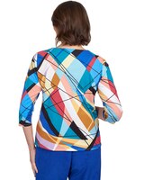 Alfred Dunner® Double Strap Crew Neck Abstract Top thumbnail number 2