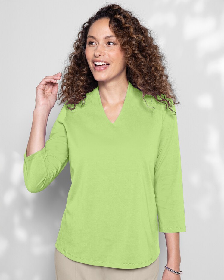 Prima™ Cotton Solid Narrow-V Tee image number 1
