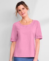 Prima Cotton™ Scalloped Eyelet Tee  thumbnail number 1