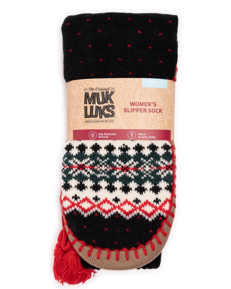 MUK LUKS® Womens Tassel Slipper Sock 1Pr Pack image number 3