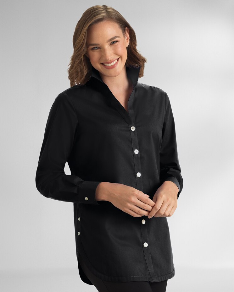 Foxcroft® Non-Iron Side-Button Tunic image number 1