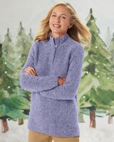 Luxe Bouclè Mockneck Henley thumbnail number 1