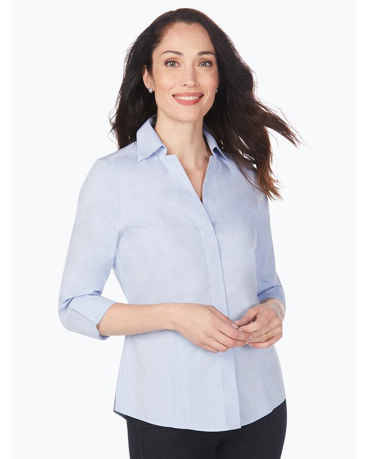 Foxcroft Taylor Essential Pinpoint Non-Iron Shirt image number 1