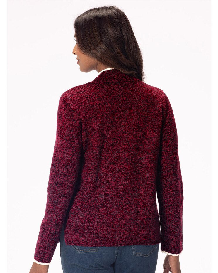 Marled Tipped Side-Button Henley Sweater image number 2