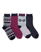 MUK LUKS® Womens Holiday Boot Socks 4Pr Pack thumbnail number 1