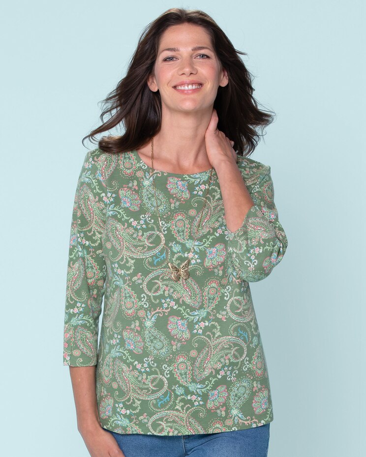 Essential Cotton Paisley Tee image number 1