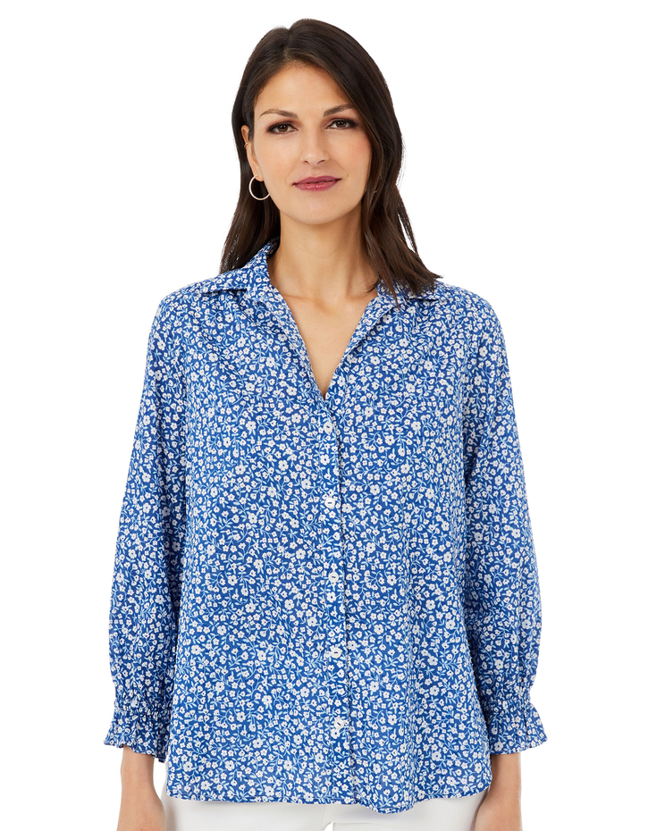 Caspian 3/4 Sleeve French Floral Blouse image number 1