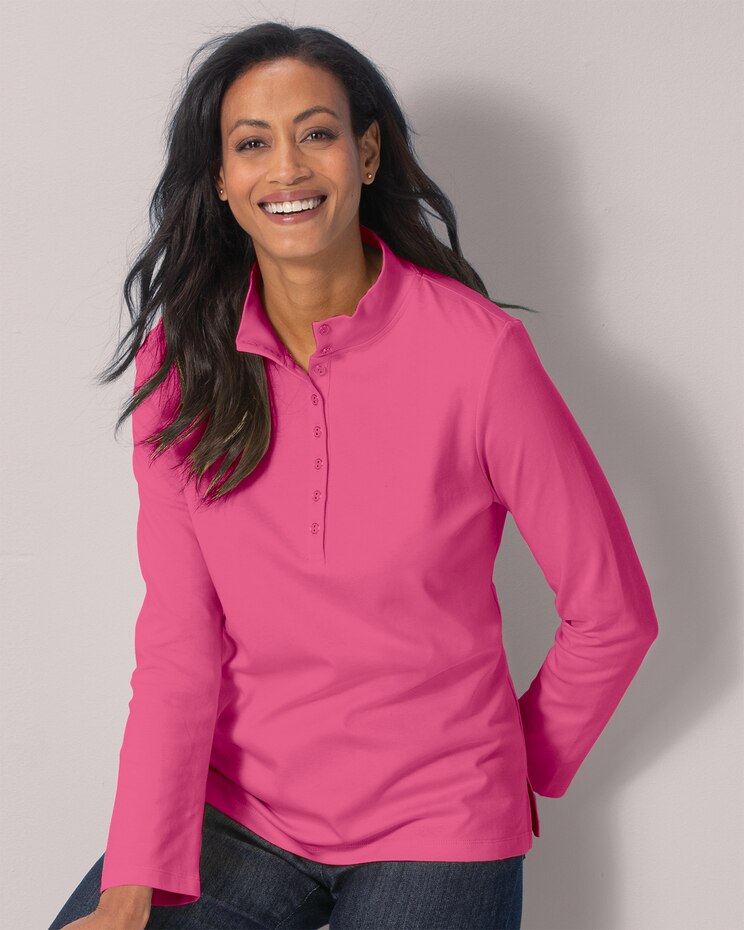Essential Solid Mockneck Henley image number 1