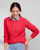 Bayside Cotton Mixed-Cable Pullover thumbnail number 2