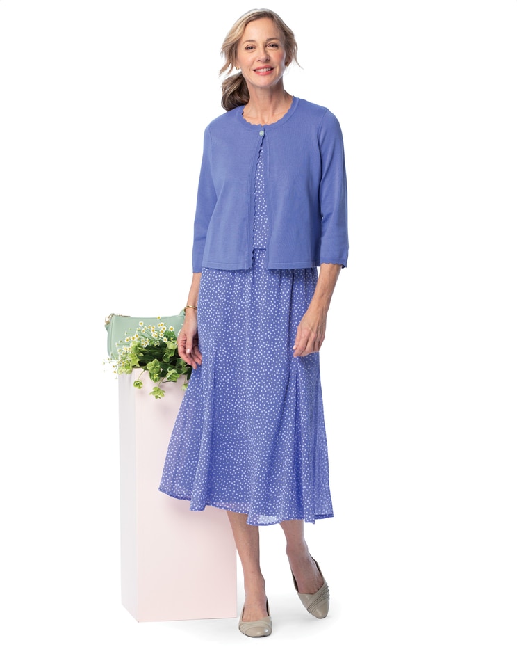 Crinkle Dot 2-Piece Dress image number 2