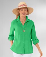 Crinkled Cotton Solid Shirt thumbnail number 1