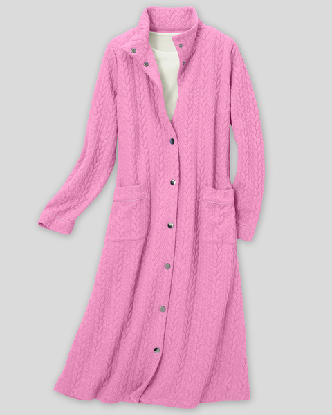 Cable-Textured Knit Robe