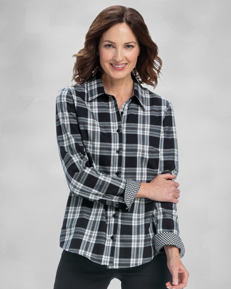 Plaid & Gingham Brushed-Cotton Shirt image number 1