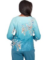 Alfred Dunner® Sedona Sky Ombre Bird Beaded Neck Top thumbnail number 2
