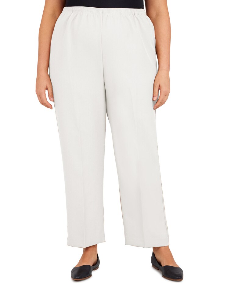 Alfred Dunner Classic Tailored Textured Proportioned Straight Leg Pants image number 1