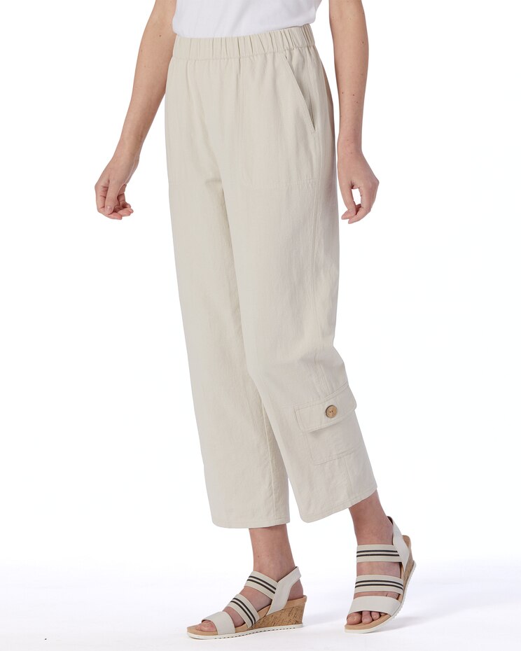 Captiva Button-Pocket Cropped Pants image number 1