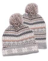 MUK LUKS® Womens Slouchie Beanie With Patterned Turnback Cuff thumbnail number 2