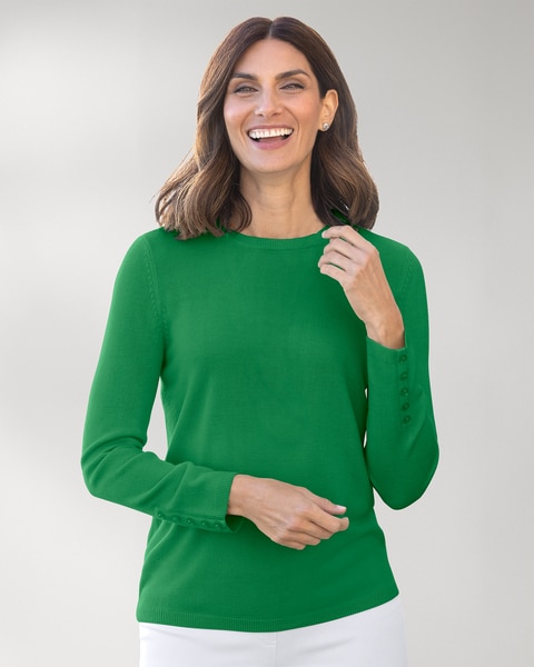 Spindrift™ Long-Sleeve Button-Cuff Sweater