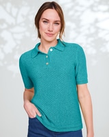 Linen/Cotton Honeycomb Polo thumbnail number 1