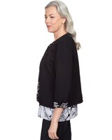 Alfred Dunner® World Traveler Ponte Jacket With Animal Trim thumbnail number 4