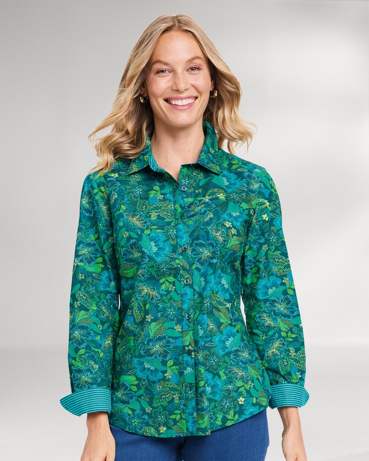 Artisan Floral & Stripe Shirt image number 1