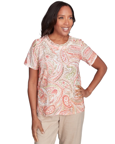 Alfred Dunner® Catalina Island Double-Knotted Paisley Top