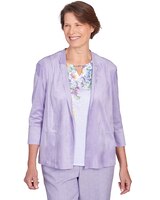 Alfred Dunner® Isn't It Romantic Suede Flutter Sleeve Jacket thumbnail number 1