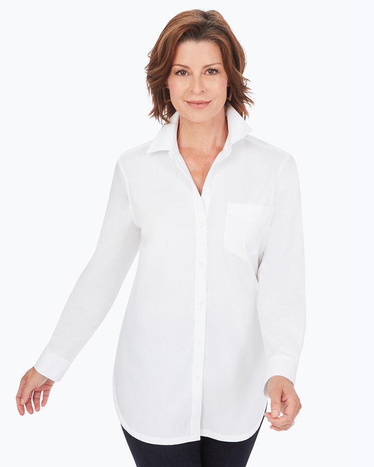 Boyfriend Long Sleeve Pinpoint Shirt image number 1